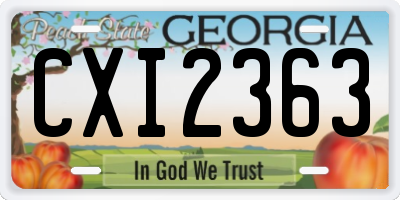 GA license plate CXI2363
