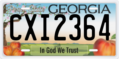 GA license plate CXI2364