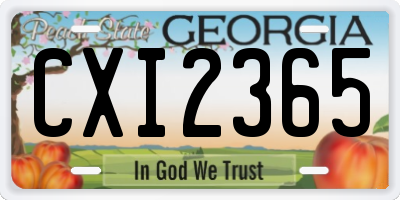 GA license plate CXI2365