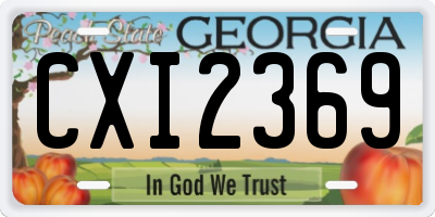 GA license plate CXI2369