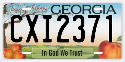 GA license plate CXI2371