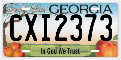 GA license plate CXI2373