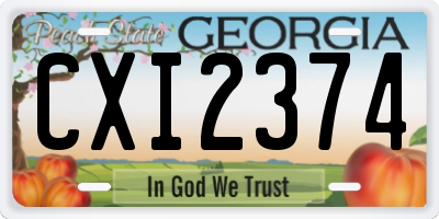 GA license plate CXI2374