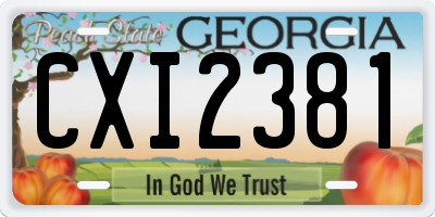 GA license plate CXI2381