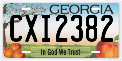GA license plate CXI2382