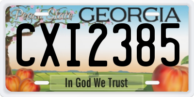 GA license plate CXI2385