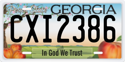 GA license plate CXI2386