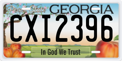 GA license plate CXI2396