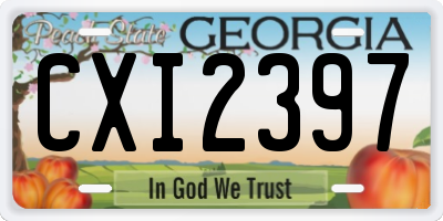 GA license plate CXI2397