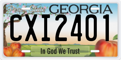 GA license plate CXI2401