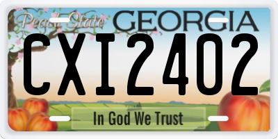 GA license plate CXI2402