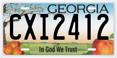 GA license plate CXI2412