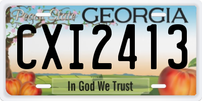 GA license plate CXI2413