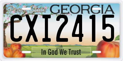 GA license plate CXI2415