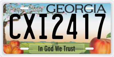 GA license plate CXI2417