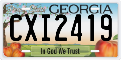 GA license plate CXI2419