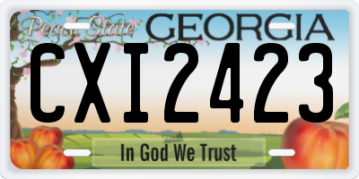 GA license plate CXI2423