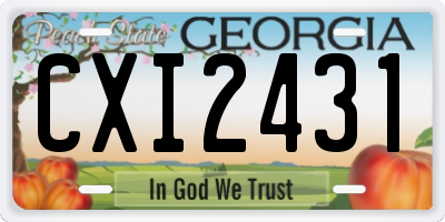GA license plate CXI2431