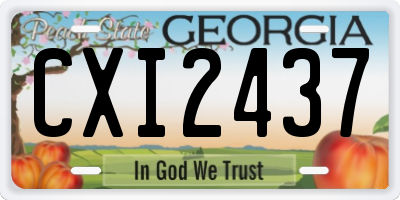 GA license plate CXI2437
