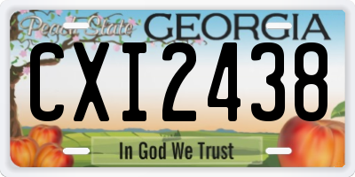 GA license plate CXI2438