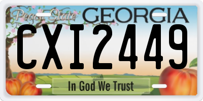 GA license plate CXI2449