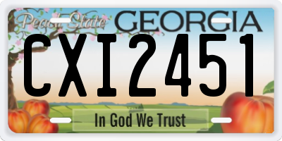 GA license plate CXI2451
