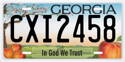 GA license plate CXI2458