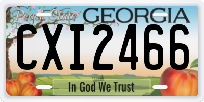 GA license plate CXI2466