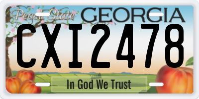 GA license plate CXI2478