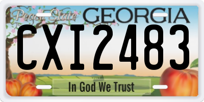 GA license plate CXI2483