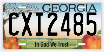 GA license plate CXI2485