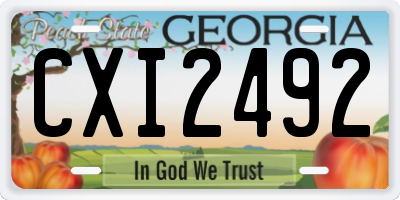 GA license plate CXI2492