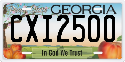 GA license plate CXI2500