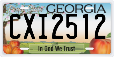 GA license plate CXI2512