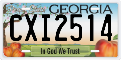 GA license plate CXI2514
