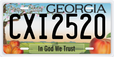 GA license plate CXI2520
