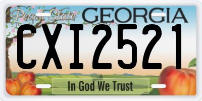 GA license plate CXI2521
