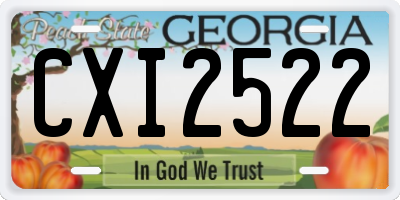 GA license plate CXI2522