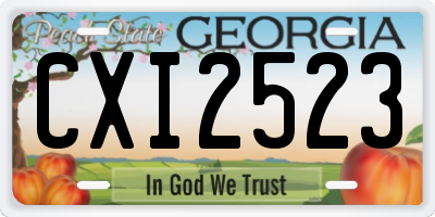 GA license plate CXI2523