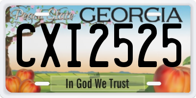 GA license plate CXI2525