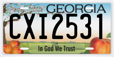 GA license plate CXI2531