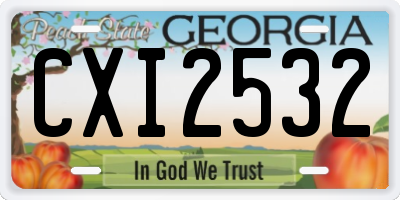 GA license plate CXI2532