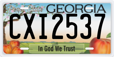 GA license plate CXI2537