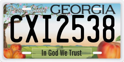 GA license plate CXI2538