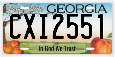 GA license plate CXI2551