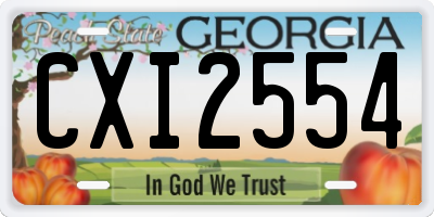 GA license plate CXI2554