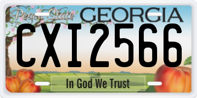 GA license plate CXI2566
