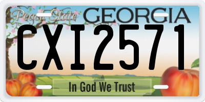 GA license plate CXI2571