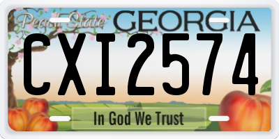 GA license plate CXI2574