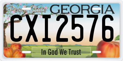 GA license plate CXI2576